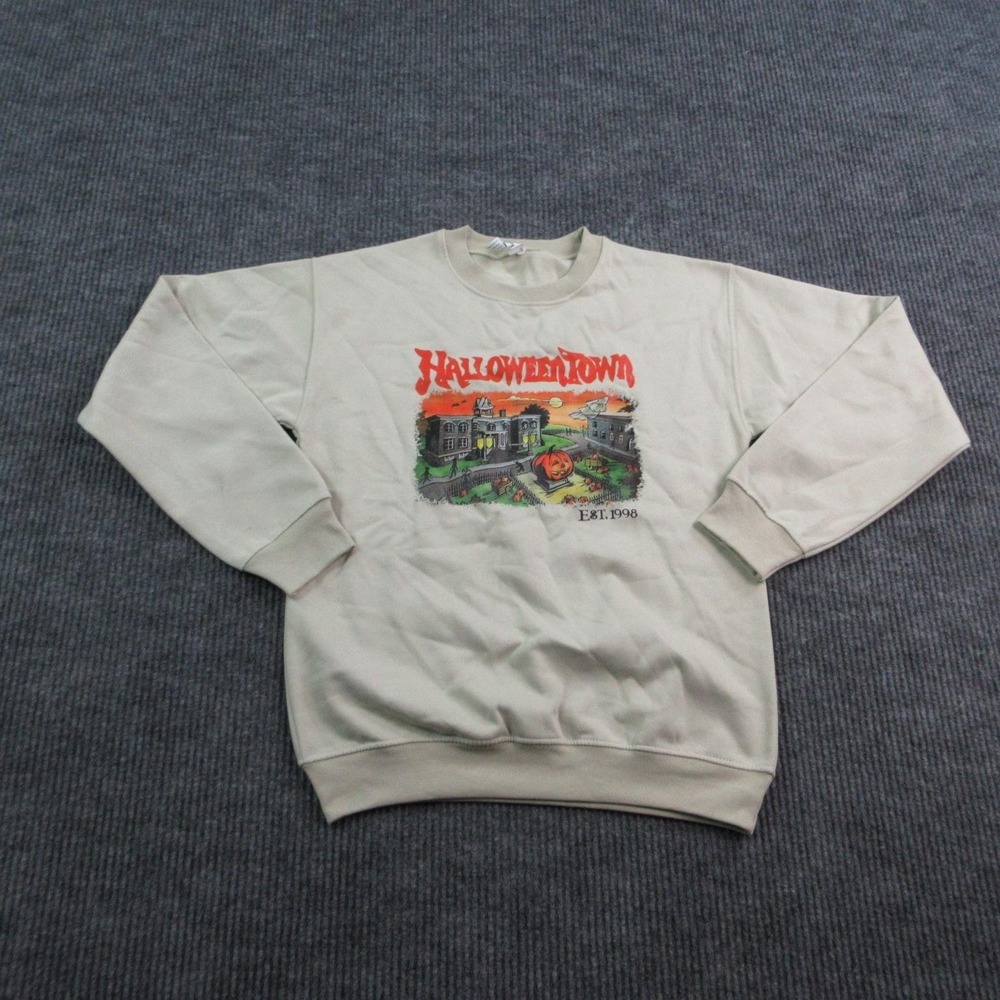 HalloweenTown Sweatshirt Mens S Beige Pullover IVY Apparel Graphic Fleece NWOT